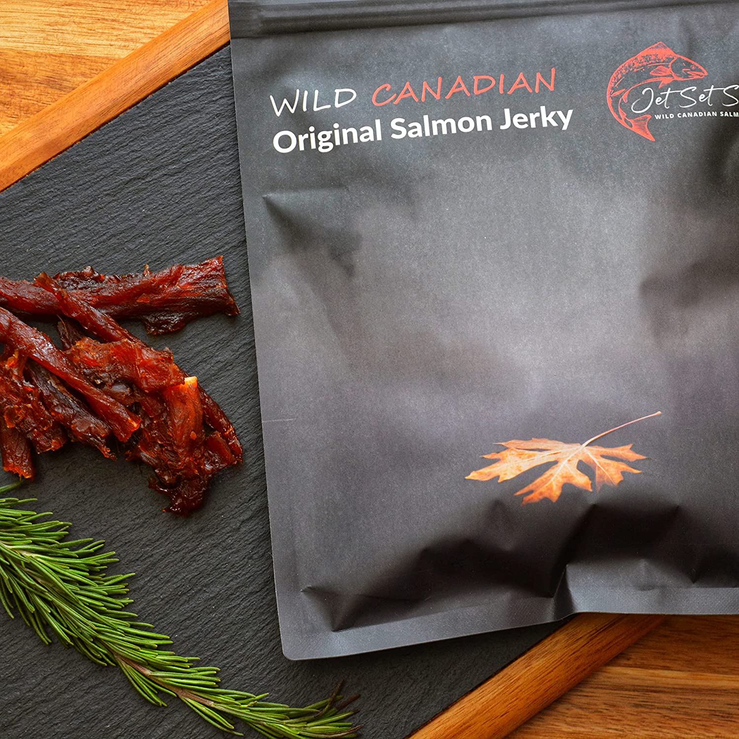 Wild Canadian Smoked Salmon Jerky 4 oz Large Bag Original Flavor Foraged
